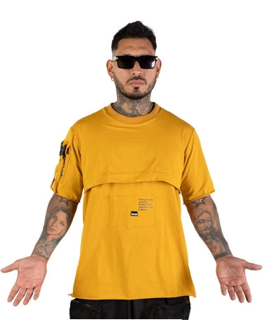 T-SHIRT OVERSIZE MOSTAZA DOBLE